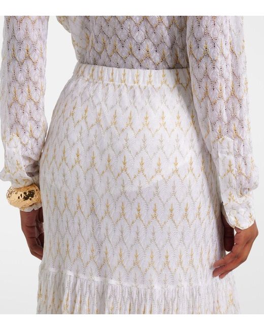 Missoni White Lame Maxi Skirt