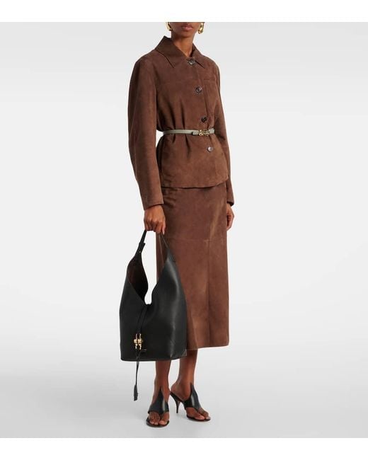 Ferragamo Black Origami Medium Leather Tote Bag