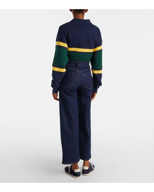 Jeans Anchos Le Slim Palazzo Crop FRAME de color Blue