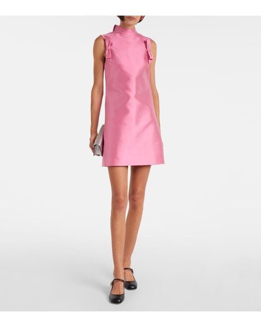 Valentino Pink Silk Shantung Minidress