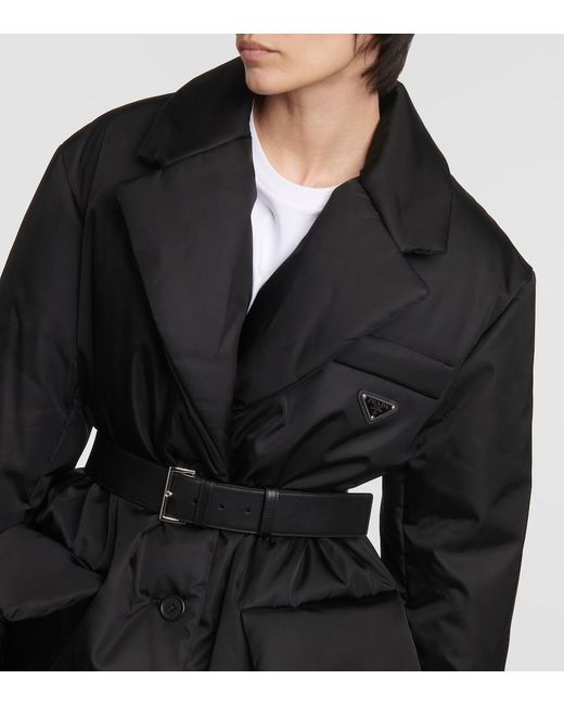 Prada Black Padded Re-Nylon Coat
