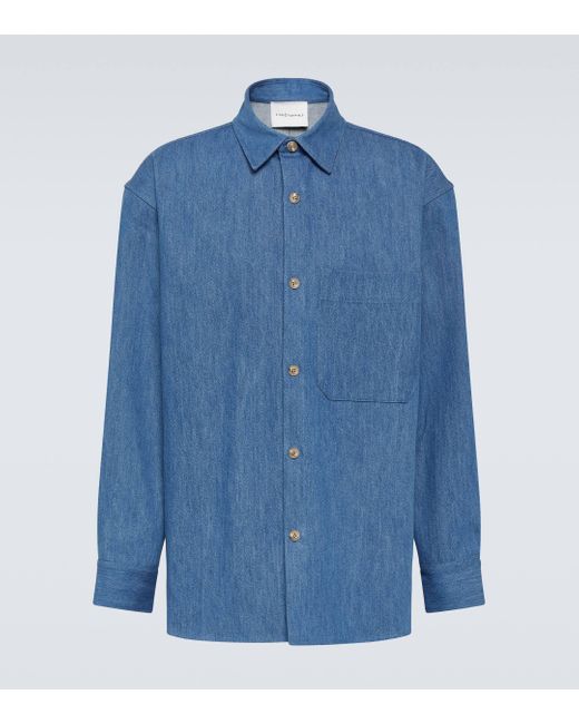 King & Tuckfield Blue Oversized Denim Shirt for men
