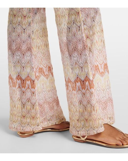 Missoni Pink Lame Flared Pants