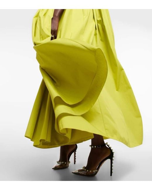 Robe Longue En Coton Oscar de la Renta en coloris Yellow
