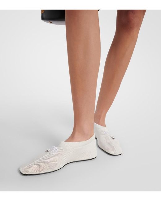 Totême White The Knitted Ballerina Shoes