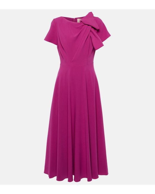 Roksanda Purple Bow-detail Midi Dress