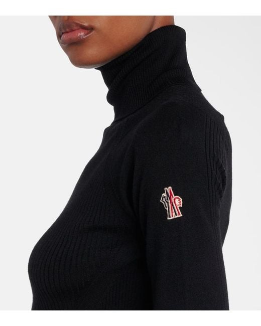 Moncler Black Wool-Blend Turtleneck Sweater