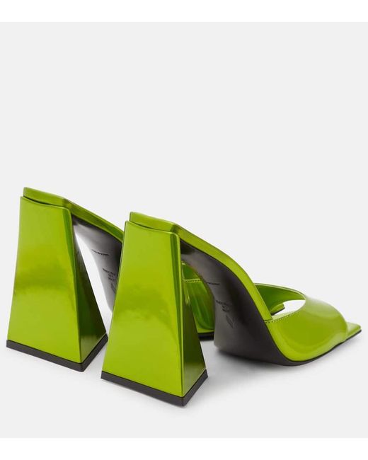 The Attico Green Devon Faux Leather Mules