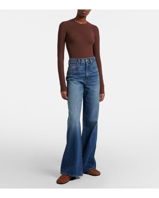 SLVRLAKE Denim Blue Eva Faded Wide-Leg Jeans