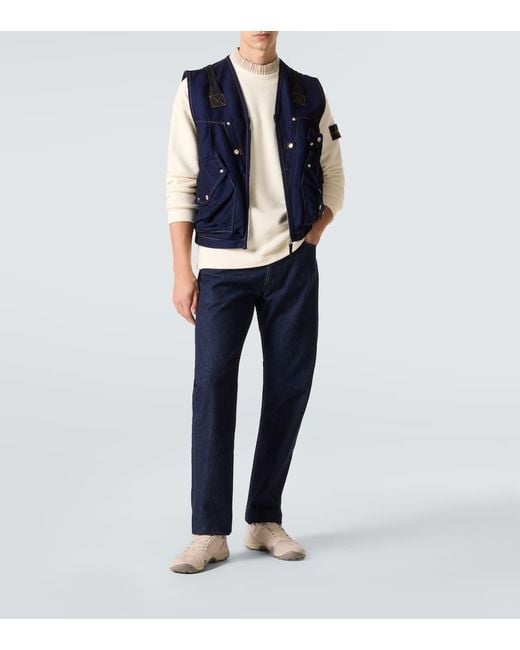 Sudadera De Algodon Stone Island de hombre de color White