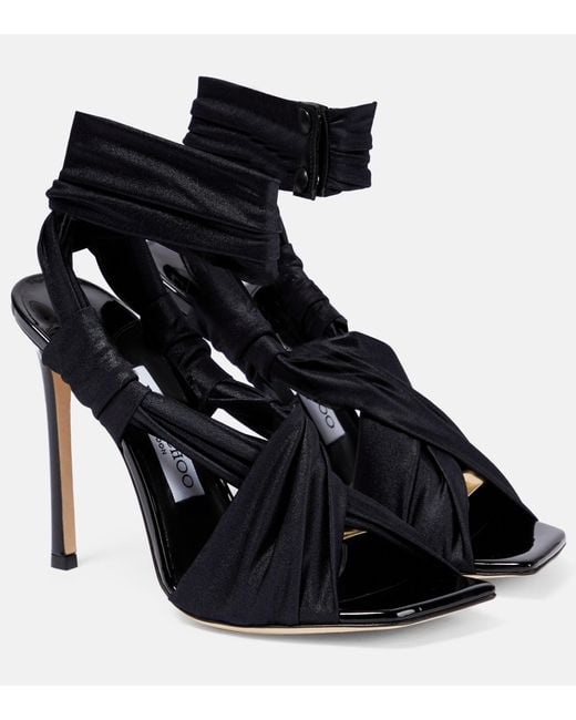 Jimmy Choo Neoma Jersey And Leather Sandals in Black