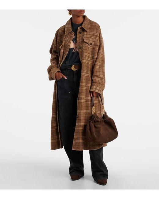 DeMellier London Brown Miami Medium Suede Shoulder Bag
