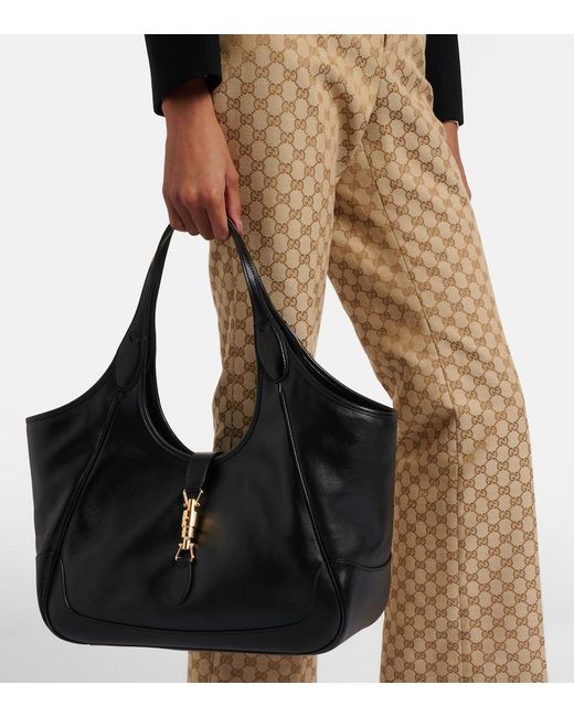 Gucci Black Mercato Medium Leather Tote Bag