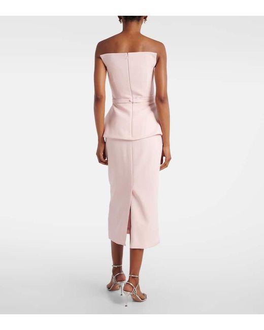 Safiyaa Pink Midikleid Aus Crepe
