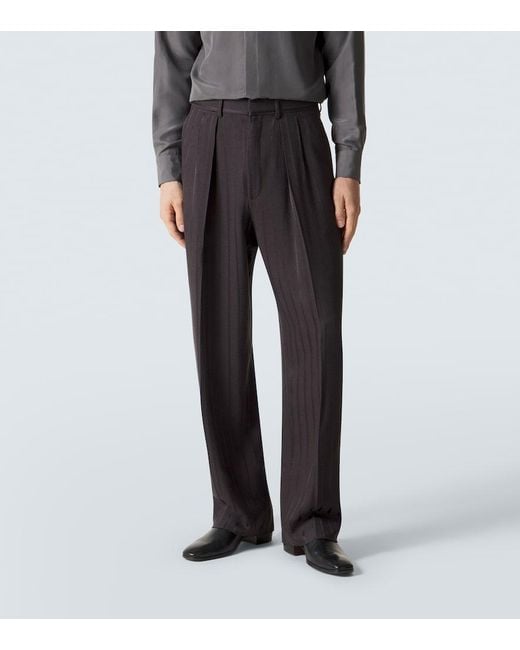 Tom Ford Blue Striped Jacquard Straight Pants for men