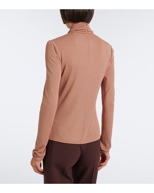 Valentino Blue Cutout Jersey Crepe Top