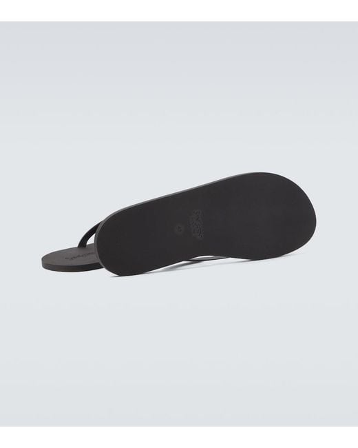 Saint Laurent Black Leather Thong Sandals for men