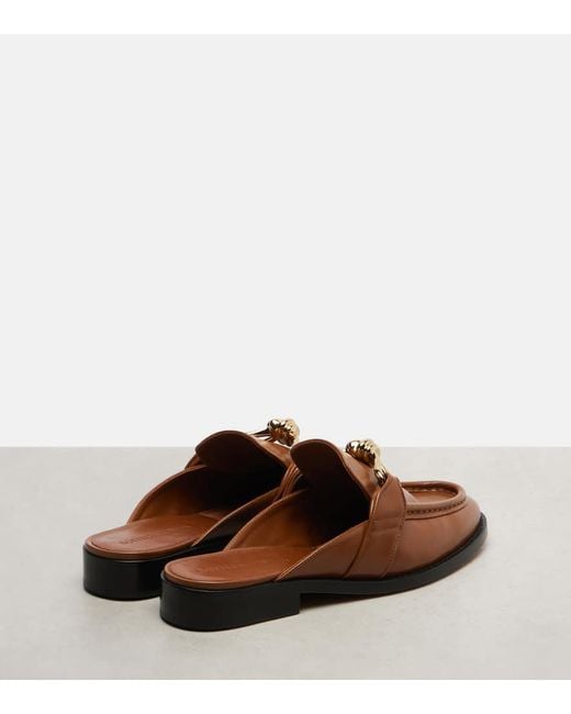 Bottega Veneta Brown Astaire Knot Leather Mules