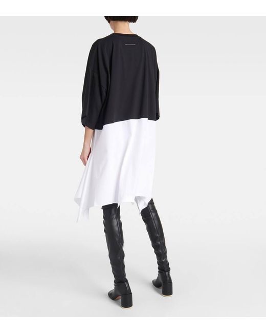 Vestido corto oversized de algodon MM6 by Maison Martin Margiela de color Black