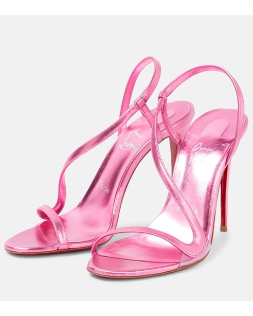 Christian Louboutin Pink Rosalie 100 Leather Sandals