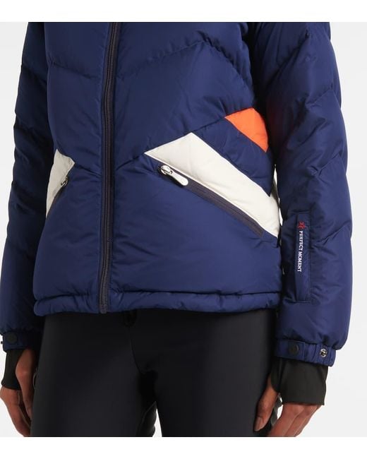 Perfect Moment Blue Duvet Houndstooth Down Ski Jacket