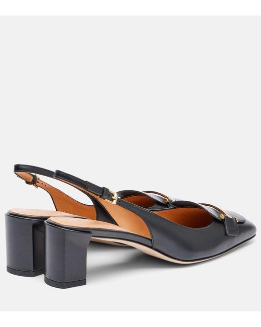 Tod's Blue 50 Leather Slingback Pumps