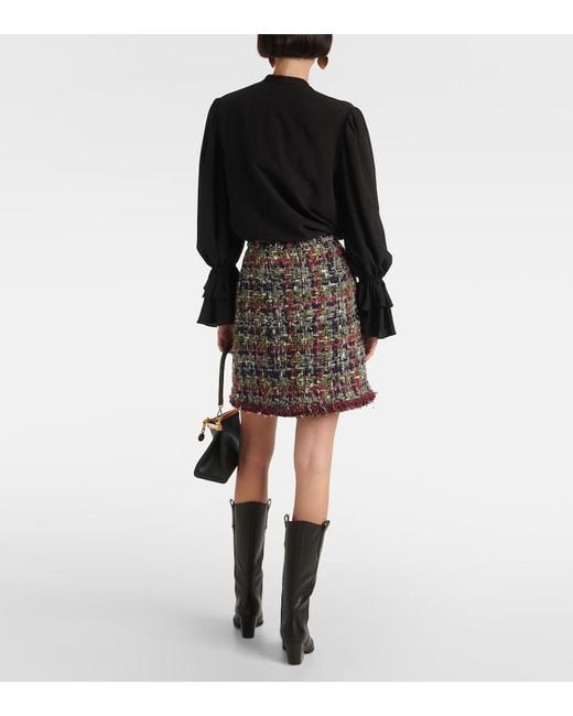 Etro Multicolor Wool-Blend Tweed Miniskirt
