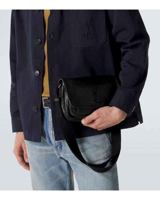 Saint Laurent Black Niki Small Leather Messenger Bag for men