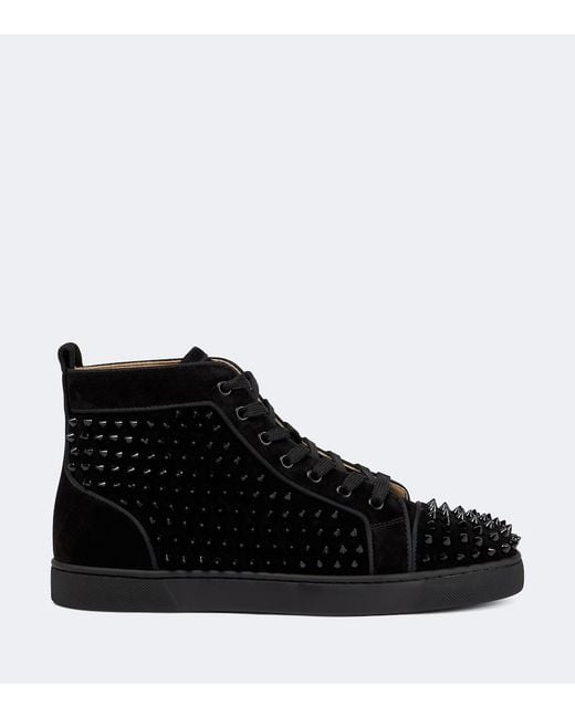 Christian Louboutin Black Louis Orlato Suede High-Top Sneakers for men