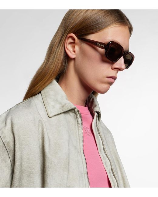 Loewe Brown Slim Rectangular Sunglasses