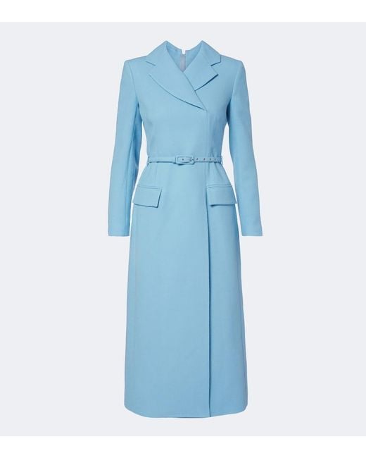 Emilia Wickstead Blue Kalonice Wool Crepe Midi Dress