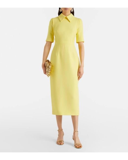 Emilia Wickstead Yellow Valletta Wool Crepe Midi Dress