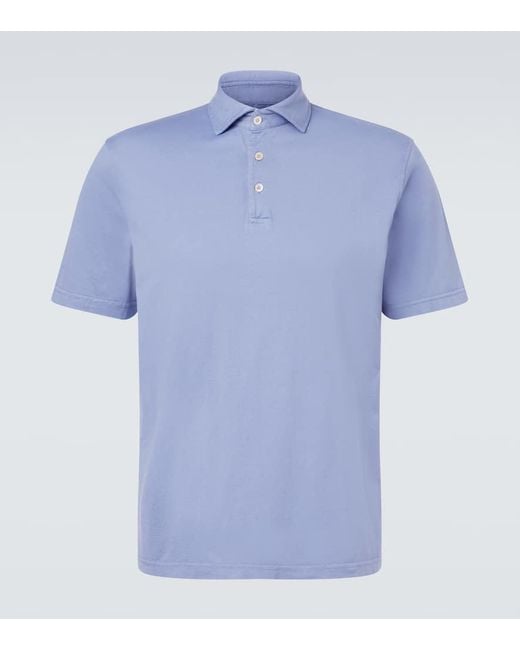 Fedeli Polohemd Zero Aus Baumwoll-Jersey in Blue für Herren