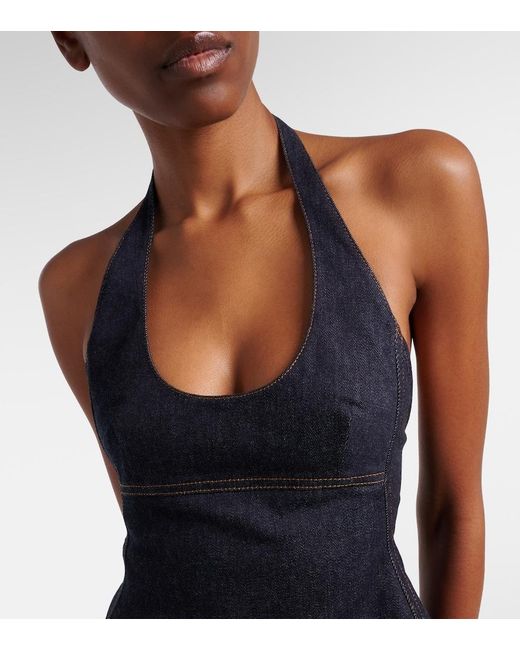 Jacquemus Blue Lavoir De-Nimes Denim Halterneck Top