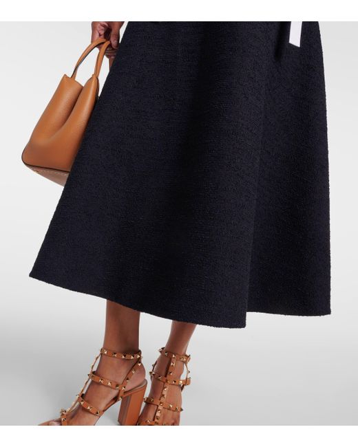 Valentino Blue Tweed Midi Skirt