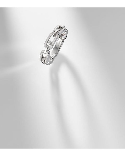 Messika White Move Link 18Kt Ring With Diamonds
