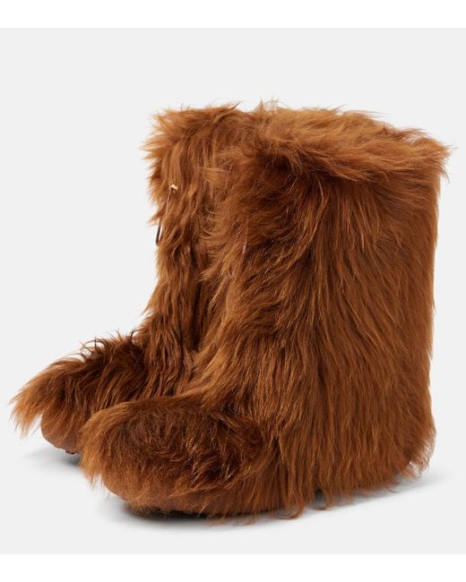 Tod's Brown Shearling Ankle Boots