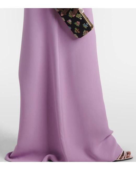 Valentino Purple Silk Cady Gown