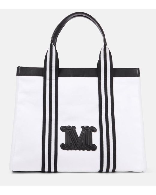 Max Mara Black Palau Large Canvas Tote Bag