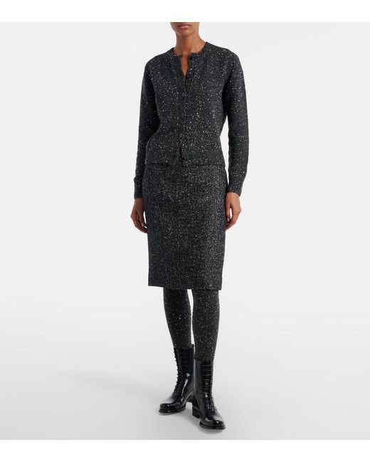 The Row Black Malva Wool Midi Skirt
