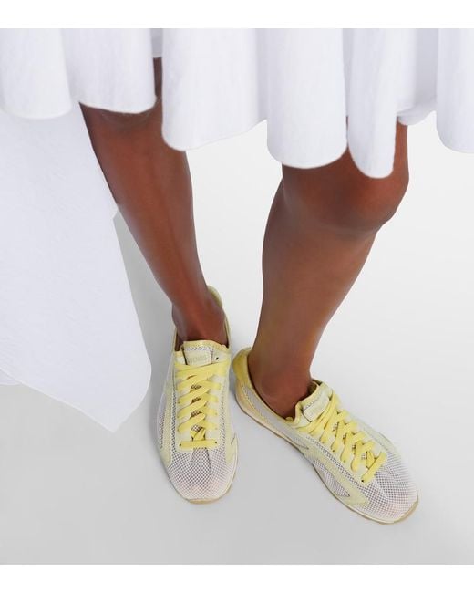 Jacquemus White Tennis Leather-Trimmed Sneakers
