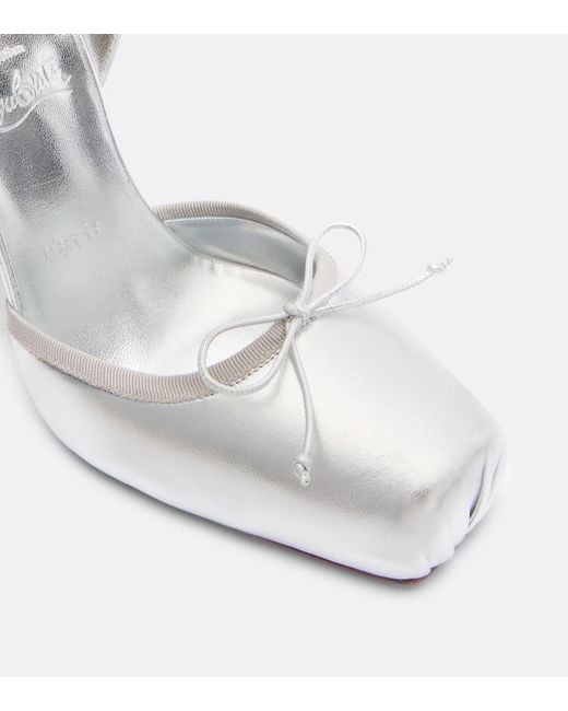 Christian Louboutin White Cassia Metallic Leather Pumps