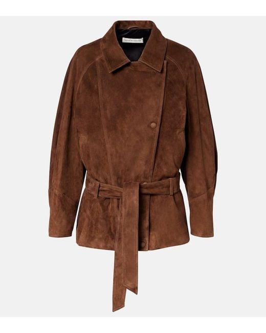 Nour Hammour Brown Buffy Suede Jacket