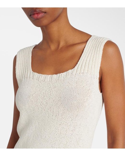 Khaite White Wil Knitted Cotton Top