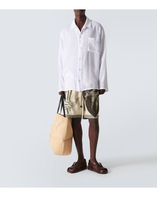 Loewe Metallic Paula's Ibiza Printed Cotton And Silk Shorts for men