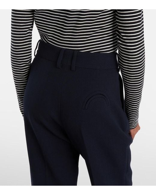 Blazé Milano Blue Resolute Virgin Wool Straight Pants