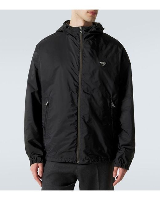 Prada Green Re-Nylon Reversible Leather-Trimmed Jacket for men