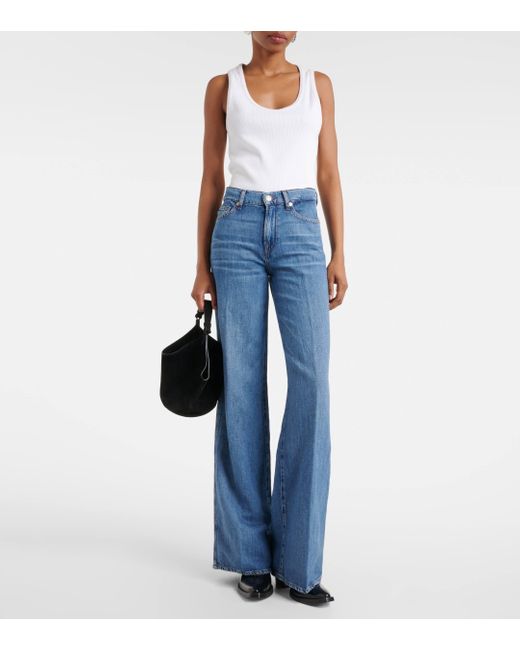 7 For All Mankind Blue High-rise Flared Jeans