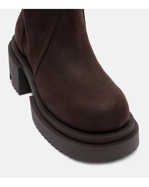 Rick Owens Brown Leather Ankle Boots
