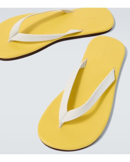 Auralee Metallic Leather Thong Sandals for men